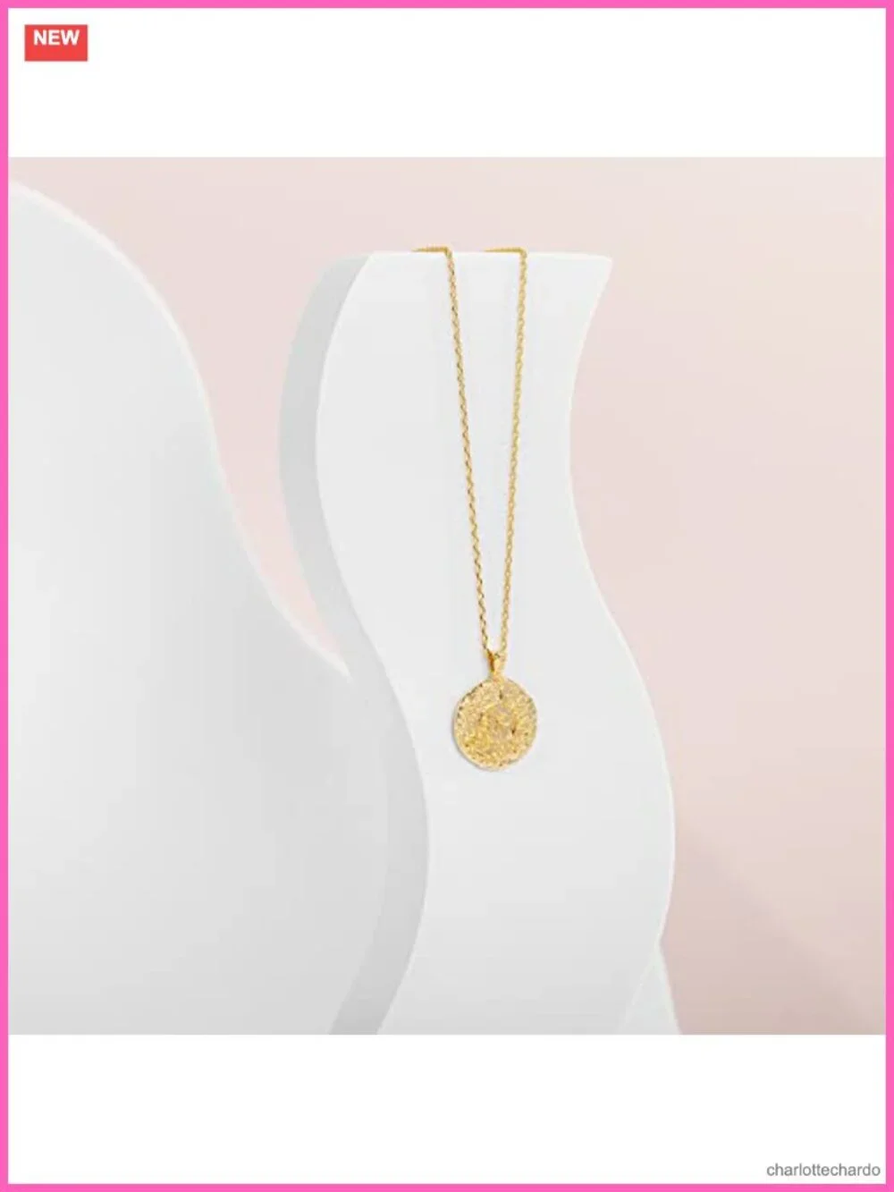 Moon Star Coin Pendant Necklace, 14K Yellow Gold Plated, Adjustable Chain